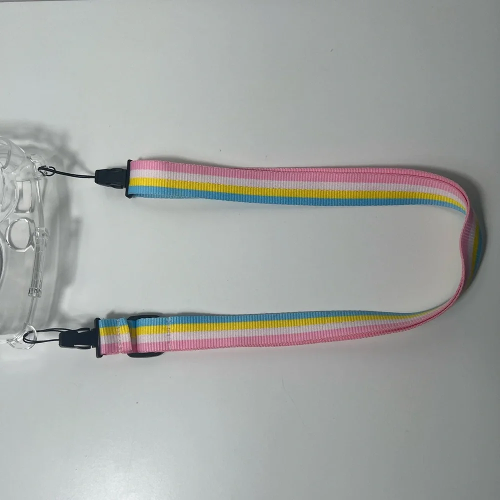Fujifilm instax mini 8 Clear Instant Camera Case with Pastel Rainbow Strap